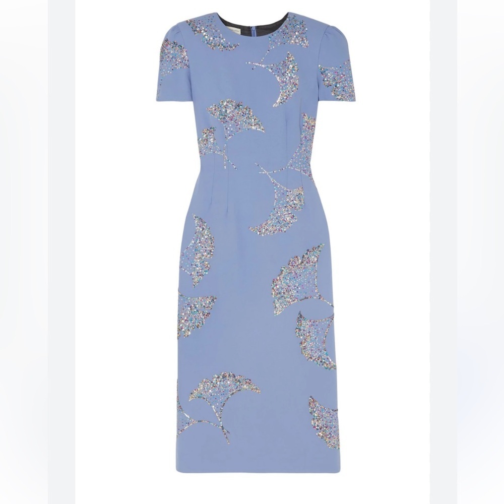 Dries Van Noten Sequin-Embellished Crepe Midi Dress – Blue – 34